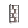 Riiul 74x30x154,5cm., must/hall