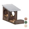 Orava toidusöötja varikatusega 18x12x25cm., tumepruun/hõbedane värv