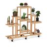 Ratastel lillealus 9 riiuliga 103x120x35,5cm., helepruun/must
