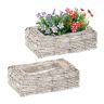Komplektis 2 aiapotti 8x27x17cm., helepruun/valge