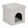 Складной домик для кошки 38,5x37x37 см., бежевый/белый