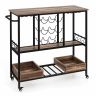 Кухонная тележка 108x40x91см, черный/коричневый цвет