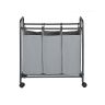 Корзина для белья на колесах, серая