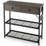 Konsoollaud 81x30x81cm, tumehall/must