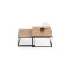 Kohvilaud Twin 70x70x42cm / 60x60x36 cm, naturaalse puidu värv