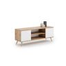 TV-laud Focus RTV 155x50x40 cm, naturaalne puit / valge