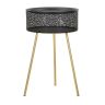 Round coffee table Blacky, With storage box
