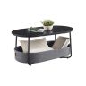 Round coffee table VASAGLE LCT244B56, with storage compartment, 100 × 45.7 × 55 cm
