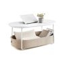 Round coffee table VASAGLE LCT244B56, with storage compartment, 100 × 45.7 × 55 cm