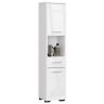 Высокий шкафчик для ванной FIN 2D 1SZ 1W, 2 дверцы, 1 ящик, 5 полок, белый, 30 × 140 × 30 см