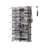 SONGMICS Shoe Rack, 10 Compartments, Gray, 83 × 156 × 32 cm