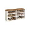 VASAGLE shoe bench, 6 adjustable shelves, 100 × 29.5 × 50 cm