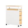 Ratastel vannitoa kapp 65x23x82cm., valge/heledapruun värv