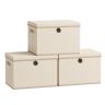 SONGMICS storage boxes, 3 pcs., with lids, Sand, 43 × 30 × 30 cm