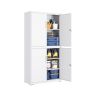 SONGMICS OMC016G01 Filing Cabinet, 4 Doors, 5 Shelves, White, 40 × 80 × 180 cm