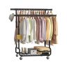 SONGMICS HSR015B01 Clothes Rack, With Shelf and Hooks, Black