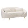 Two-seater sofa Oslo, 2-seater with 2 cushions, Beige/gold, 148 × 68 × 84 cm