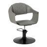 Ergonomiška kirpyklos kėdė Hair System Halo, pilka, hidraulinis aukštis 40-50 cm
