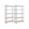 Комплект из 2 полок для хранения 30x75x150 см, серебристый/светло-коричневый