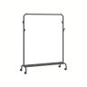 Riidepuuraam ratastel 41x103,5x155cm, must