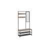 Riidepuuraam konksude ja peegliga 35x98x180cm, must/helepruun