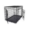 Metallist kahe uksega koerapuur 106 x 77,5 x 70 cm XXL suurus, must