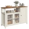 VASAGLE sideboard, 3 doors, brown/white, 110 × 75 × 33 cm