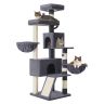 Cat house-scratching post FEANDREA PCT006G02, 2 cavities, Gray, 55 × 174 × 55 cm