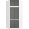 Nurgariidekapp AKORD S100, 6 ust, Valge/hall, 100/100 × 235 × 50 cm
