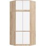 Nurgakapp S100, pealisehitisega, 6 uksega, pruuni-valge, 100 × 235 × 50 cm