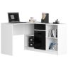 Nurgaline kirjutuslaud B-17, 2-osaline komplekt, valge/must, 120 × 79 × 126 cm