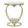 Heart Coffee Table, Gold and White