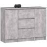 Kummut AKORD K100, 2 ust, 3 sahtlit, pruun, 101 × 76 × 35 cm