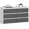 Kummut CL100 AkordV2, 6 sahtlit, valge/hall, 100 × 57 × 35 cm