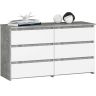 Kummut CL100, 6 sahtliga, halli/valge, 100 × 57 × 35 cm