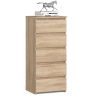 Kummut CL5, 5 sahtlit, tamm, 40 × 92 × 35 cm