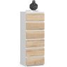 Kummut CL6, 6 sahtlit, valge/pruun, 40 × 109 × 35 cm