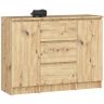Kummut K100, 2 ust ja 3 sahtlit, pruun, 101 × 76 × 35 cm