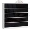 Kummut K120 CLP, 10 sahtlit, valge/must, 120 × 121 × 40 cm