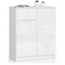 Kummut K80, 2 ust ja 1 sahtel, Valge, 80 × 99 × 40 cm
