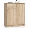 Kummut K80, 2 ust ja 1 sahtel, Pruun, 80 × 99 × 40 cm
