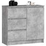 Kummut K80 JERRY, 1 uks, 3 sahtlit, Hall, 80 × 77 × 35 cm