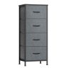 SONGMICS Chest of Drawers, 4 Fabric Drawers, Grey, 39.6 × 95.2 × 30 cm