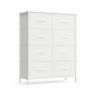 SONGMICS LGS124BH04 Chest of Drawers, 8 Drawers, White, 76.7 × 95.2 × 30 cm