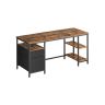 Computer desk VASAGLE LWD047B16, 2 shelves, 160 × 76 × 60 cm