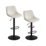 VASAGLE vanity stool, height-adjustable, 360° swivel, White, 46.5 × 108 × 43 cm