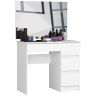 Tualettlaud AKORD T-6/SL, 4 sahtlit, valge, 90 × 142 × 50 cm