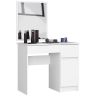 Peegliga tualettlaud AKORD P-2/SL, parempoolne, 2 sahtlit, valge, 90 × 142 × 50 cm