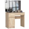 Tualettlaud peegliga P-2/SL, 2 sahtlit ja 1 uks, pruun, 90 × 142 × 50 cm