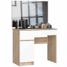 Tualettlaud peegliga P-2/SL, pruunikas-valge, 90 × 142 × 50 cm